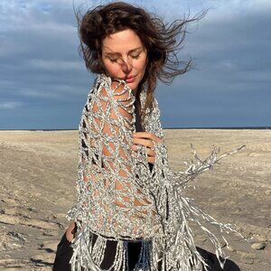 ISO Cecilia de Bucourt Jessica Simpson Silver Shawl